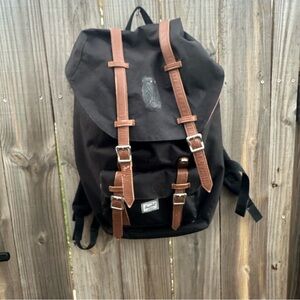 Herschel Supply Company Black Backpack with Brown Straps